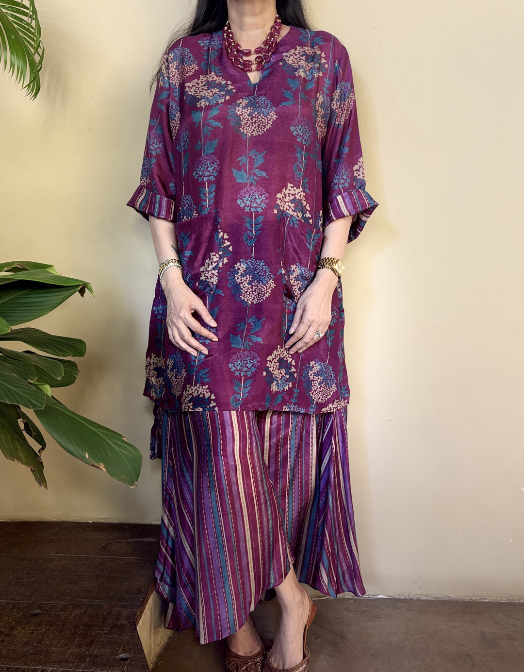 Cotton Printed Bloom - Purple