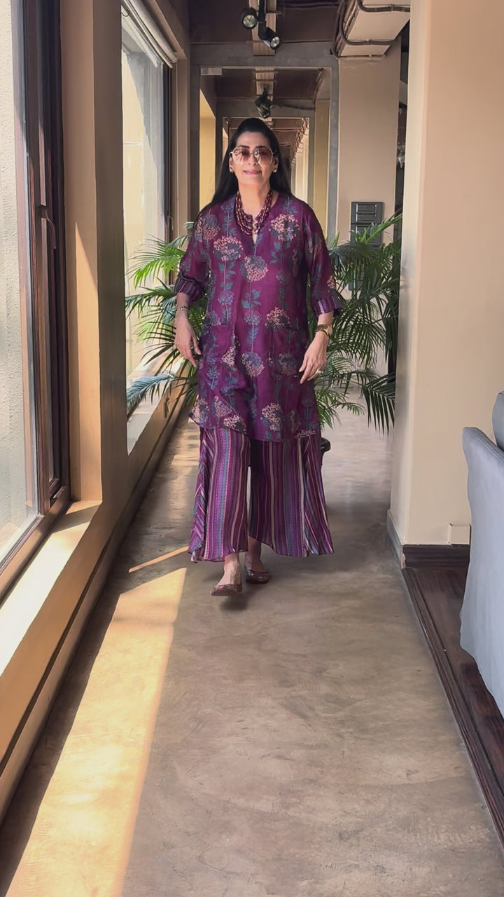 Cotton Printed Bloom - Purple