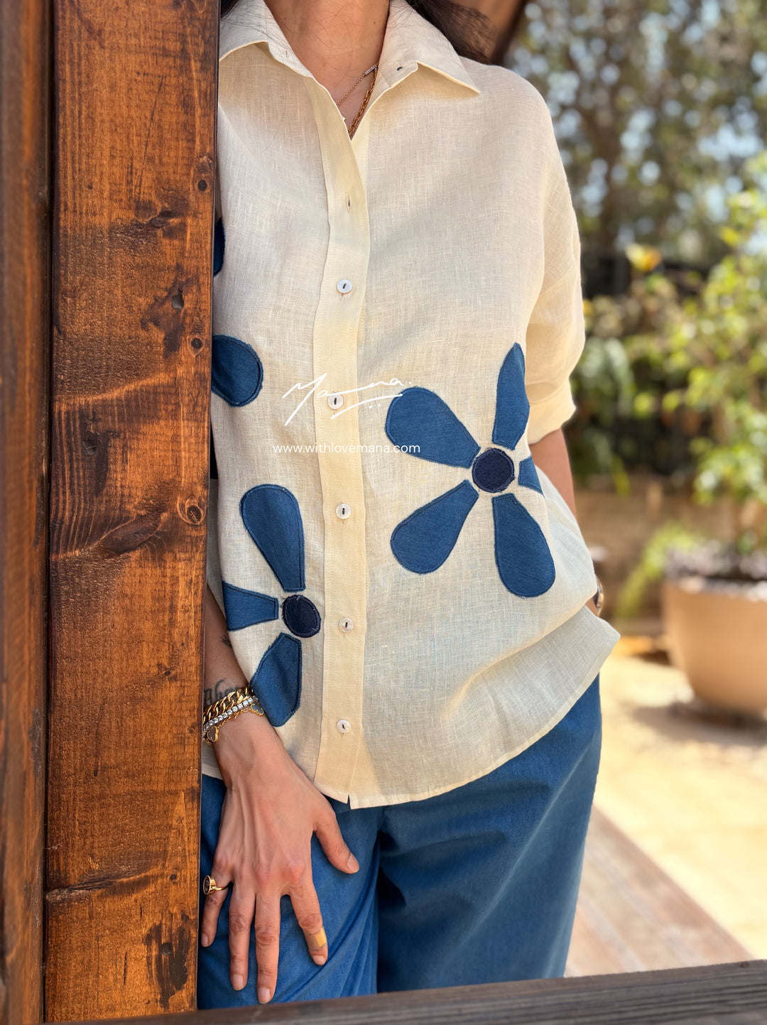 Linen Floral Shirt with Denim Pant - Co-Ord Set