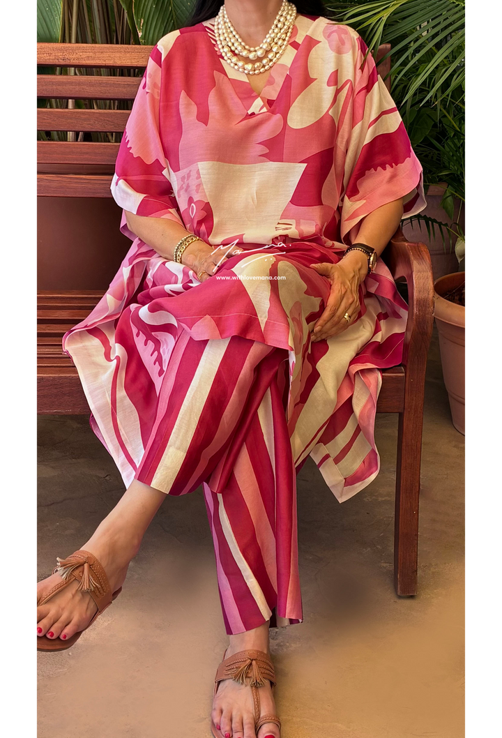 Kaftan-Berry Blush Co-Ord Set