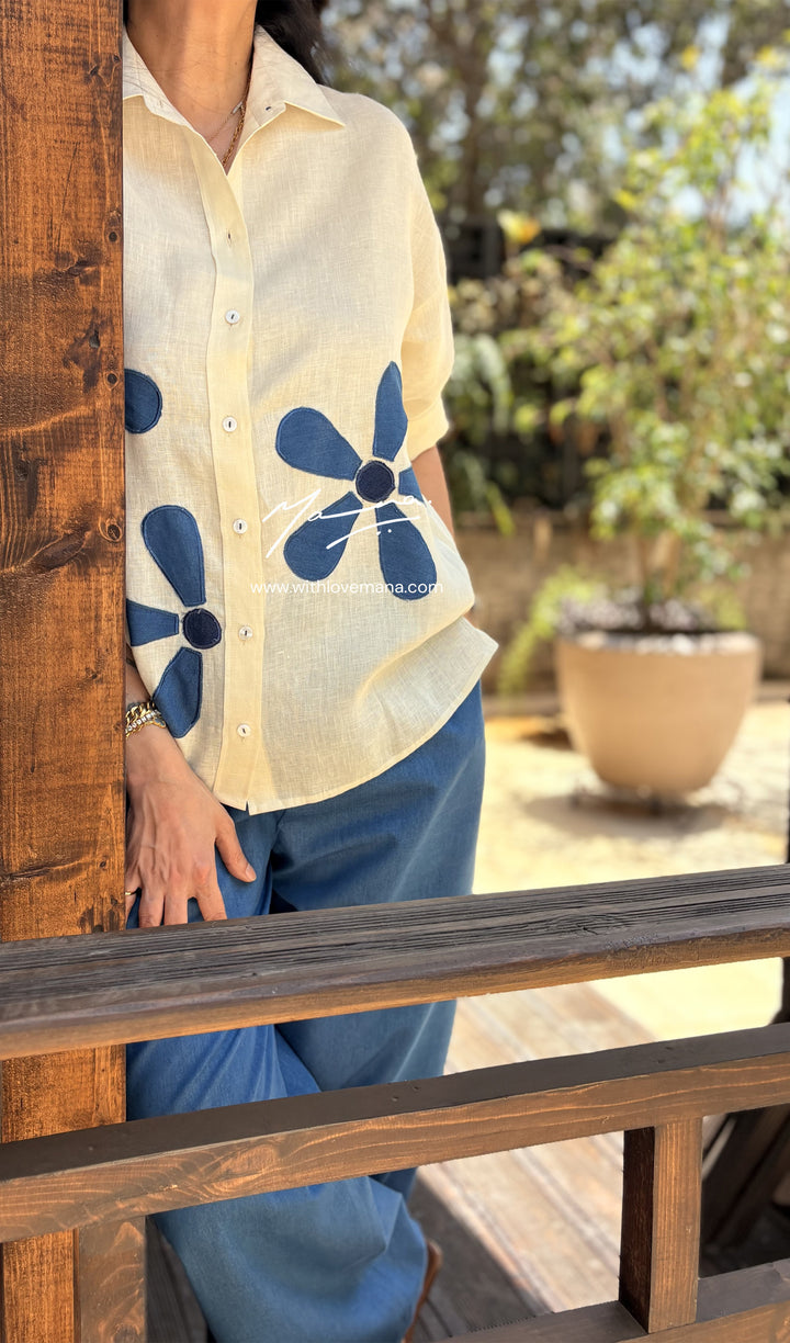 Linen Floral Shirt with Denim Pant - Co-Ord Set