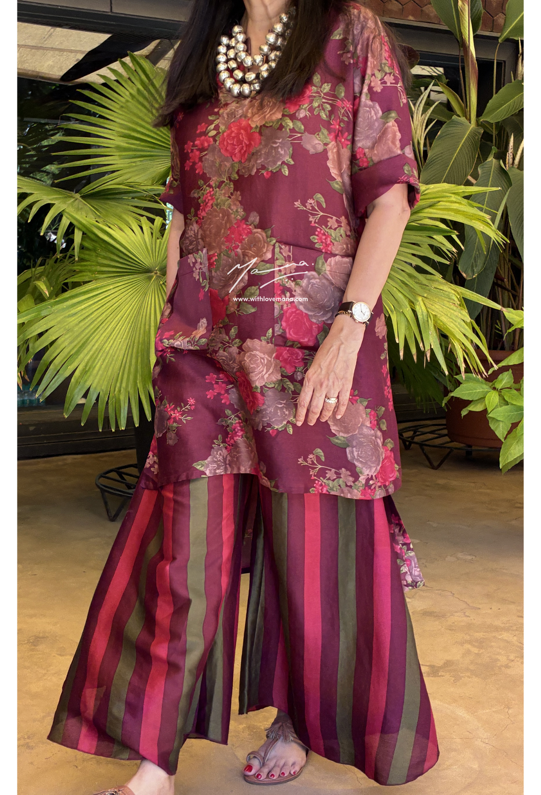 Burgundy Bloom Co-ord Set