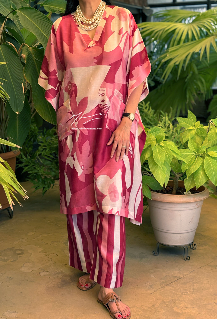 Kaftan-Berry Blush Co-Ord Set