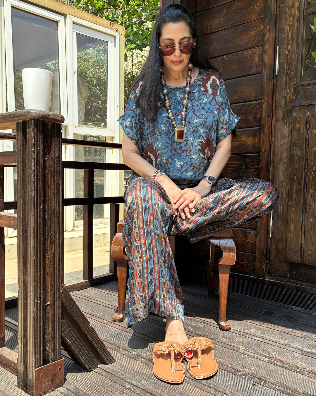 Rust & Teal Modal Co-Ord Set