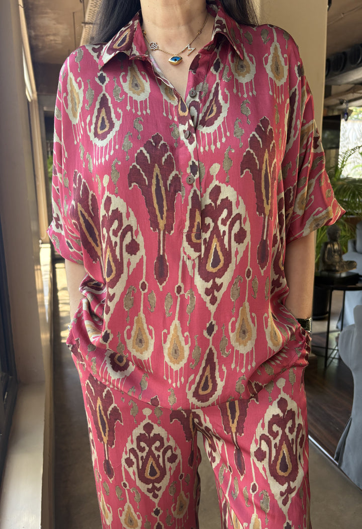 Ikat Co-Ord Set Pink