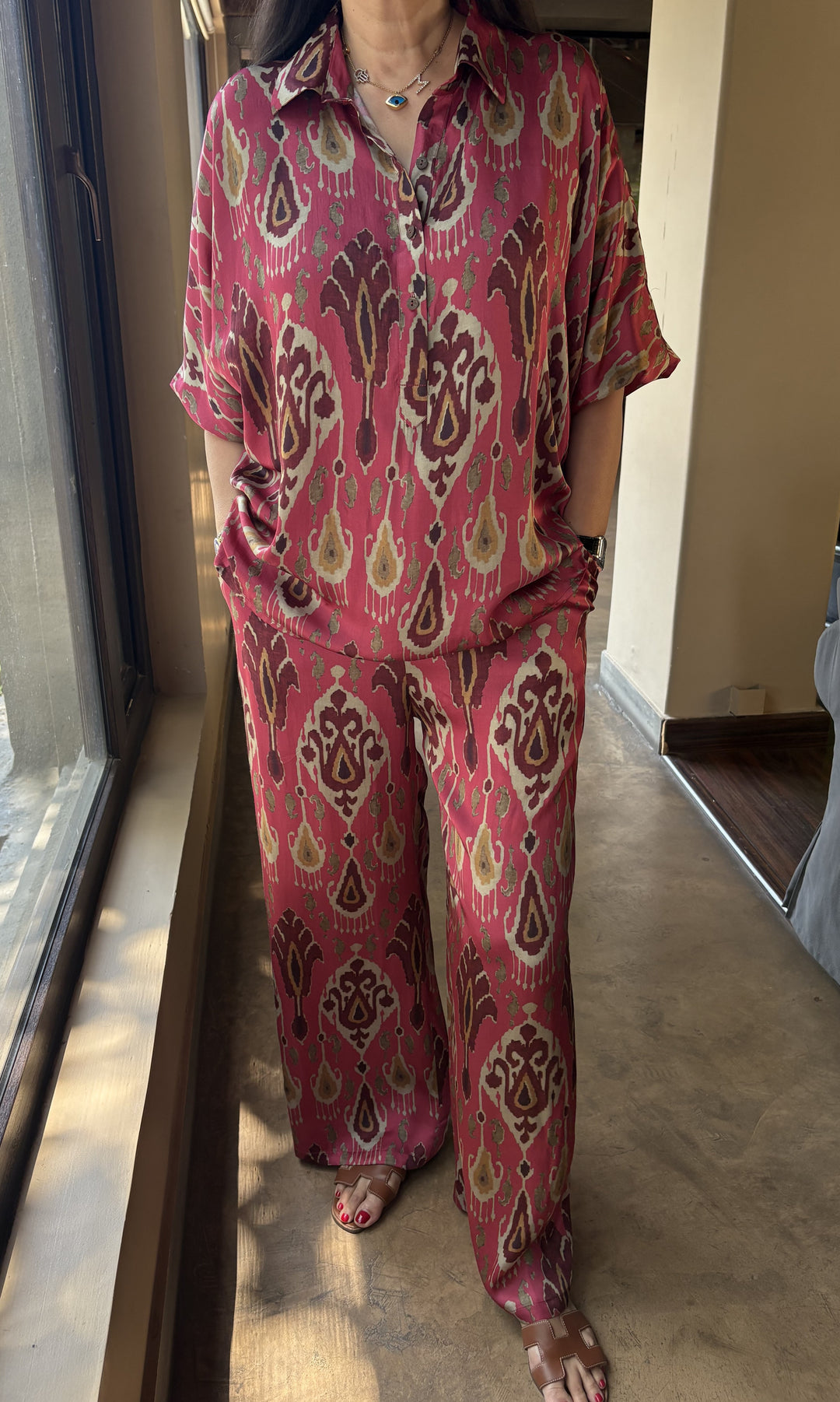 Ikat Co-Ord Set Pink