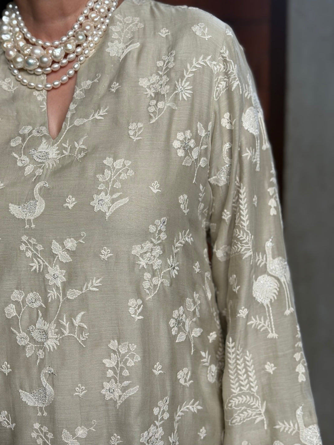 Washed Olive Green Tunic Set