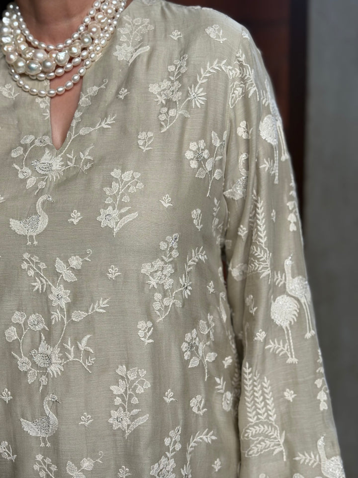 Washed Olive Green Tunic Set