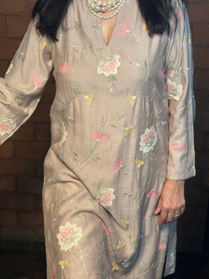 Ivory Floral Tunic Set