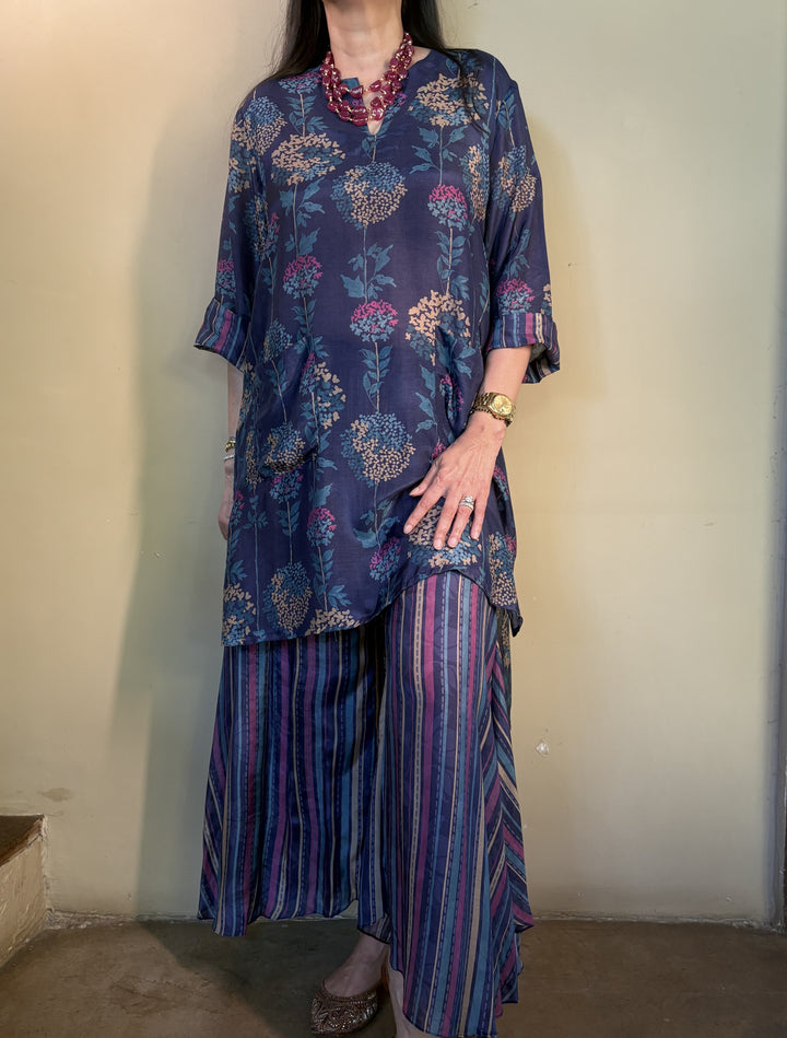 Cotton Printed Bloom - Blue