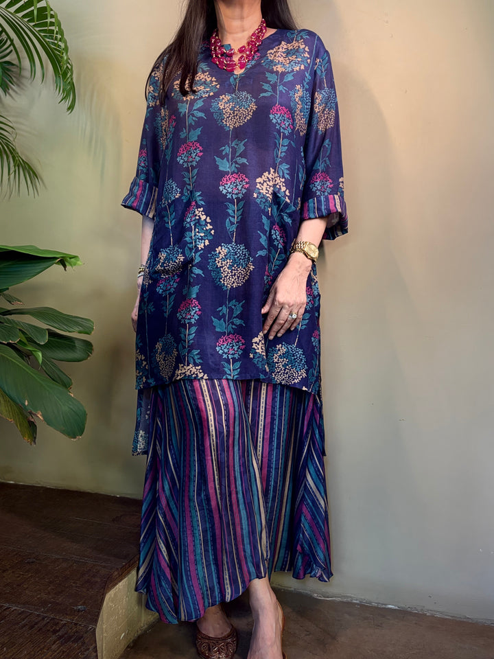 Cotton Printed Bloom - Blue