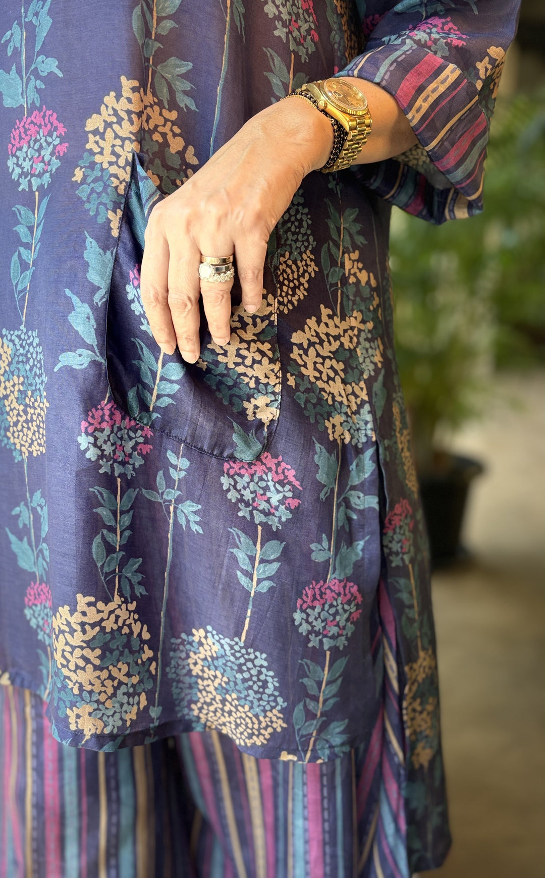 Cotton Printed Bloom - Blue