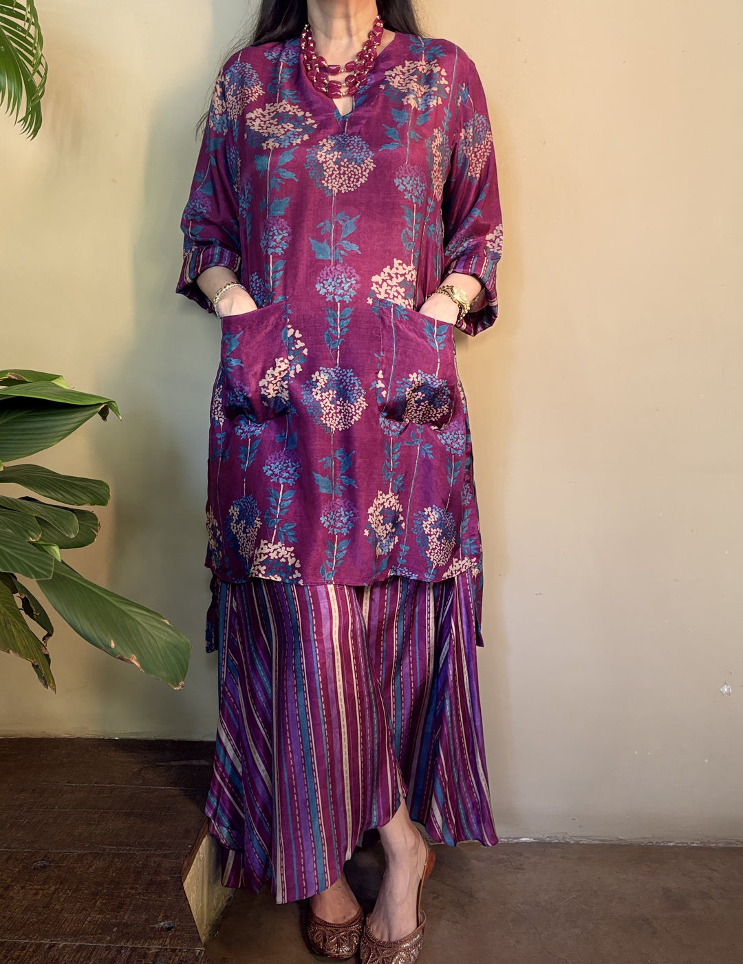 Cotton Printed Bloom - Purple