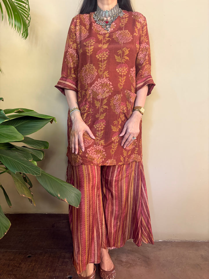 Cotton Printed Bloom - Tan