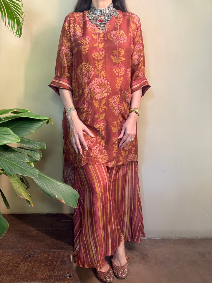 Cotton Printed Bloom - Tan