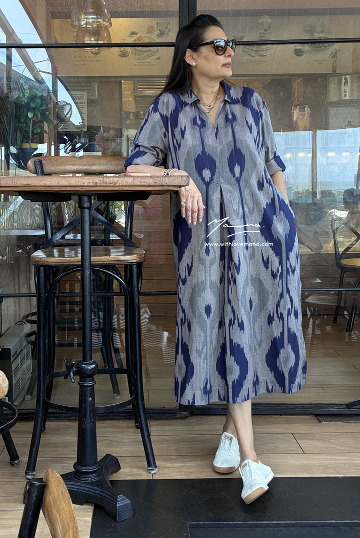 Ikat - Indigo Drift Dress