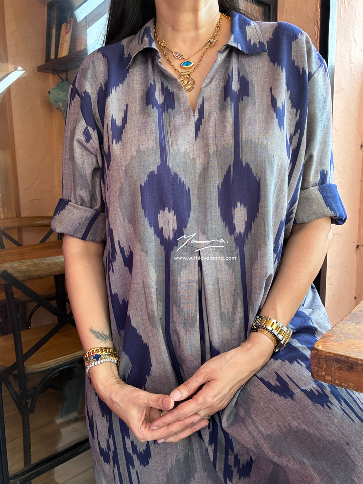 Ikat - Indigo Drift Dress