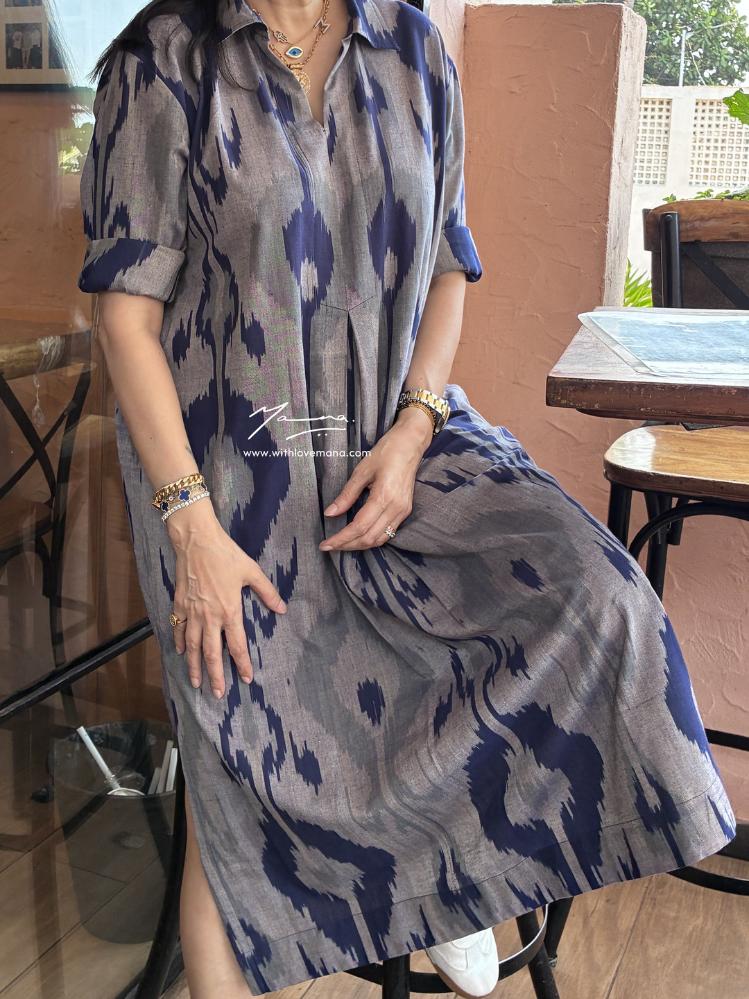 Ikat - Indigo Drift Dress