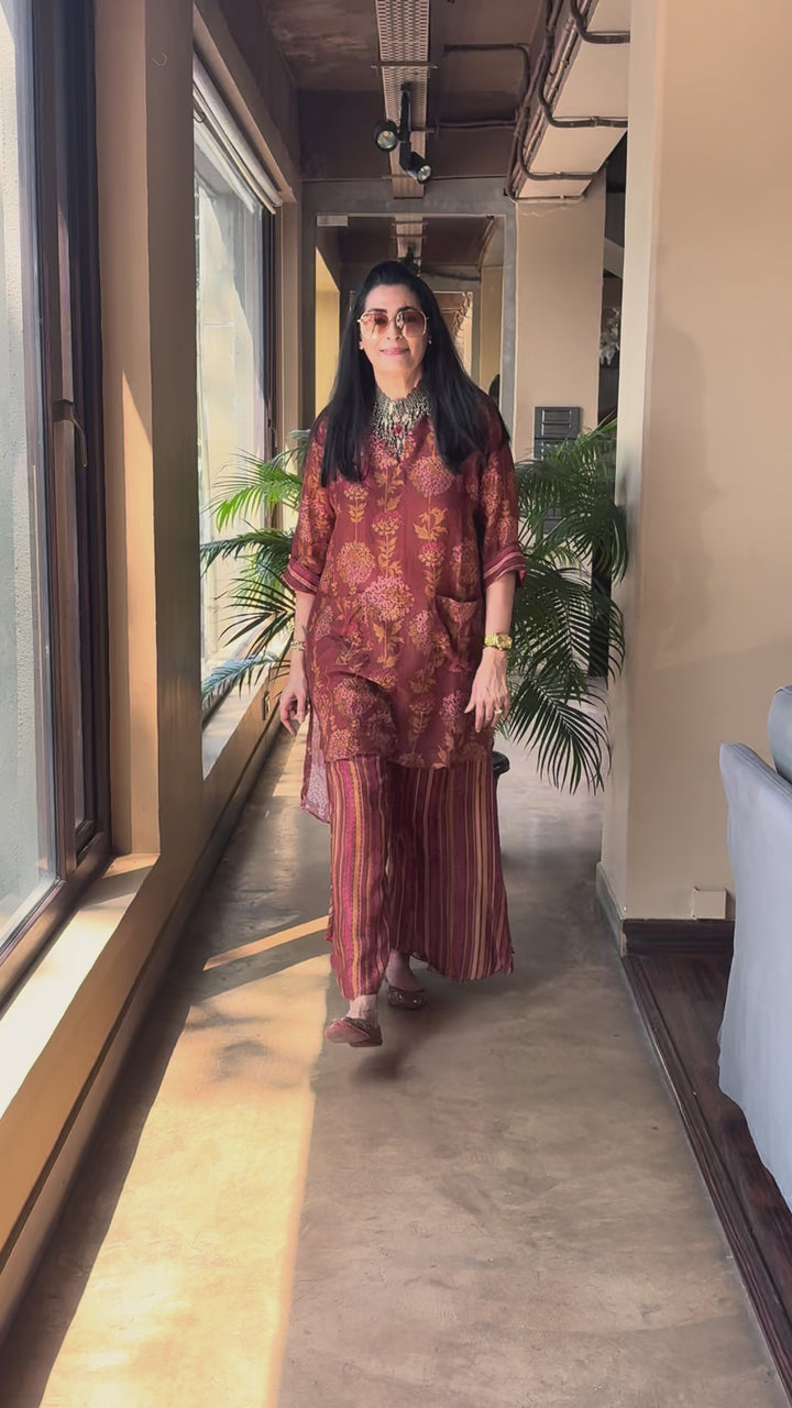 Cotton Printed Bloom - Tan