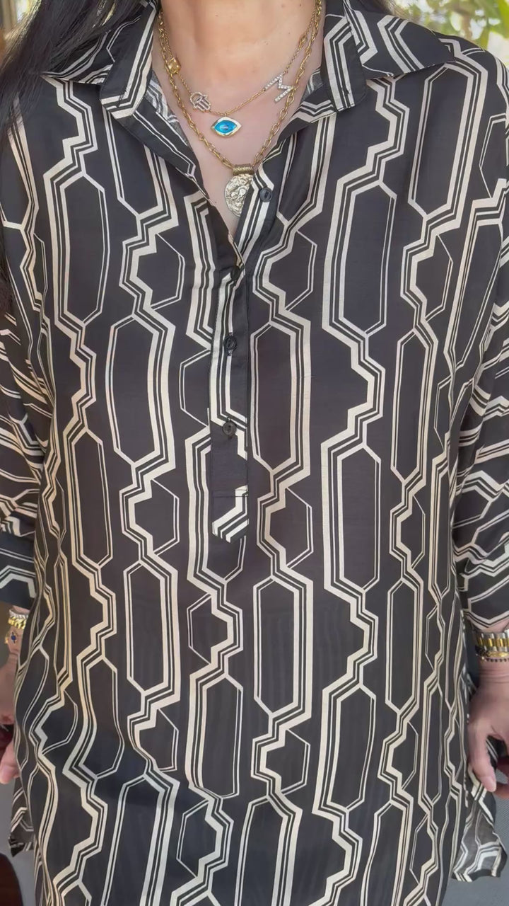 Short button-down tunic with Salwar